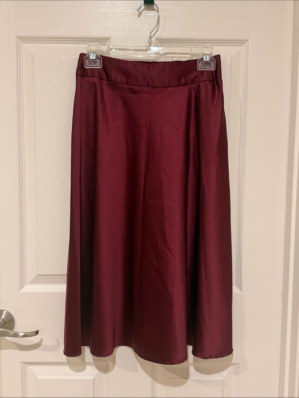 a new day Burgundy Midi A-Line Skirt